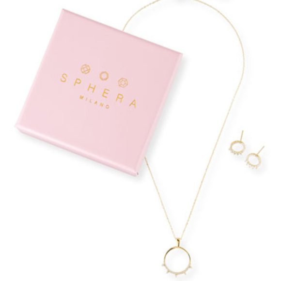 Sphera Milano Circle Pendant Necklace & Earrings - Picture 1 of 5